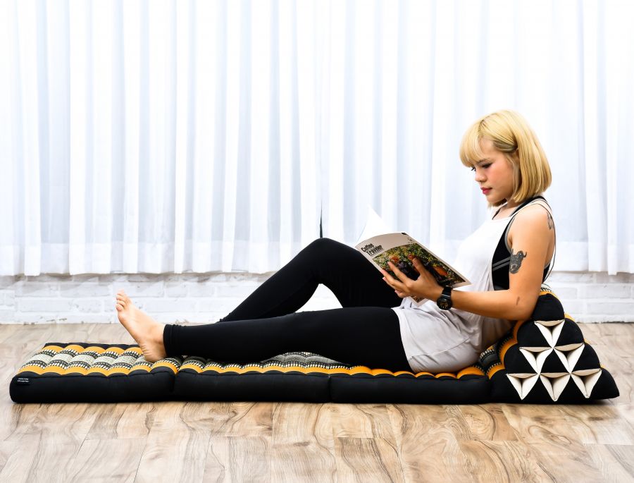 Leewadee Thai Golvkudde 170 x 53 cm - Kapok Hopfällbar Golvstol Ryggstöd Lounge