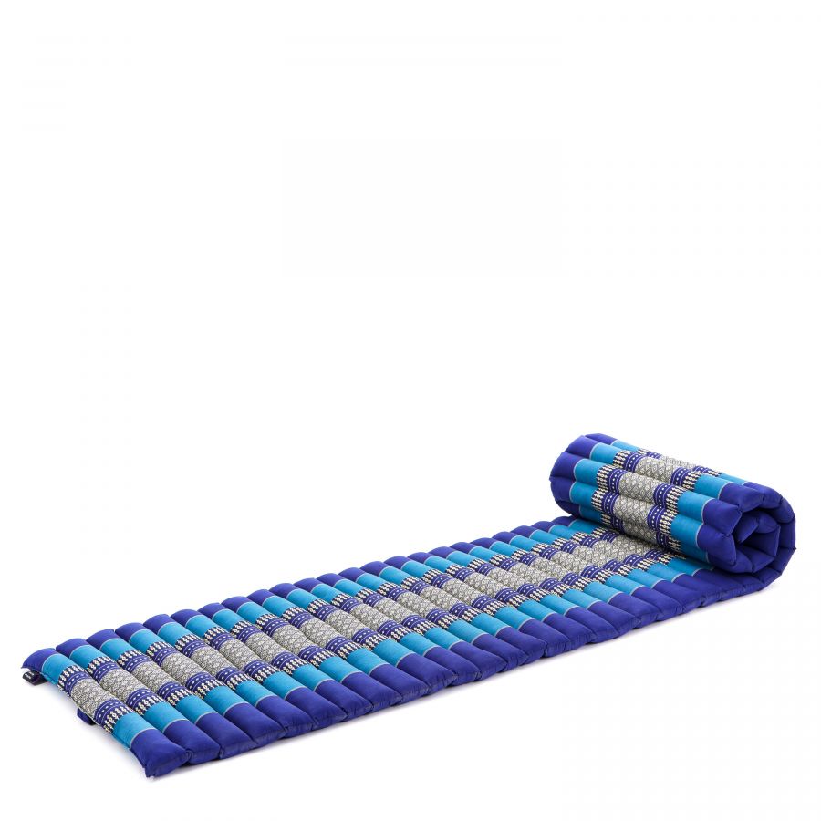 Leewadee Rollable Thai Mat 190 X 50 cm - Narrow Kapok Floor Mat for Sleeping & Meditation Futon Alternative