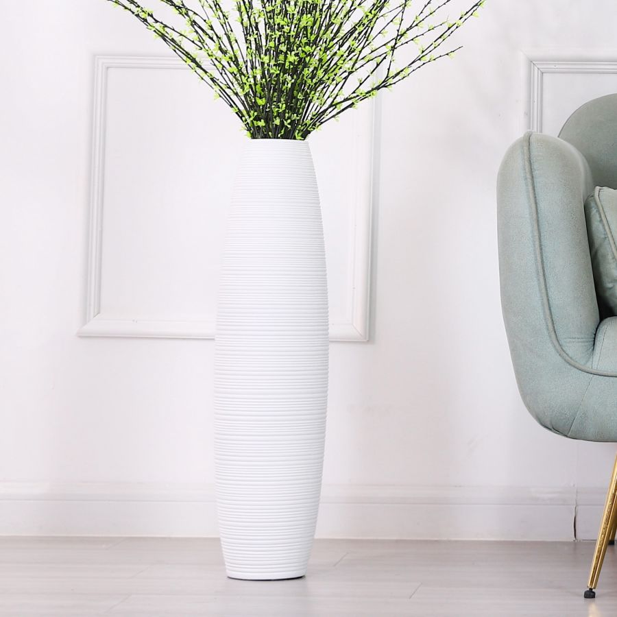 Leewadee Large Floor Vase 65 cm - Tall Polyresin Decor Vase for Pampas Grass, Dried & Fresh Flowers