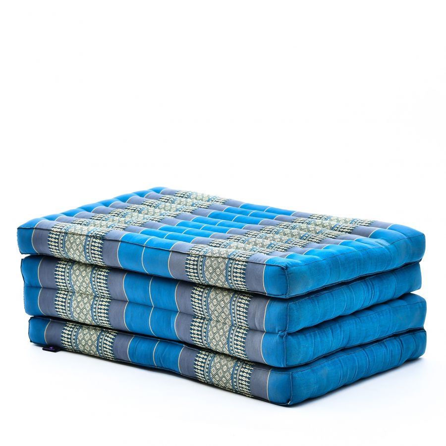 Leewadee Thai Trifold Mattress 200 X 70 cm - Kapok Foldable Floor Mat, Futon Alternative for Sleeping, Yoga & Meditation