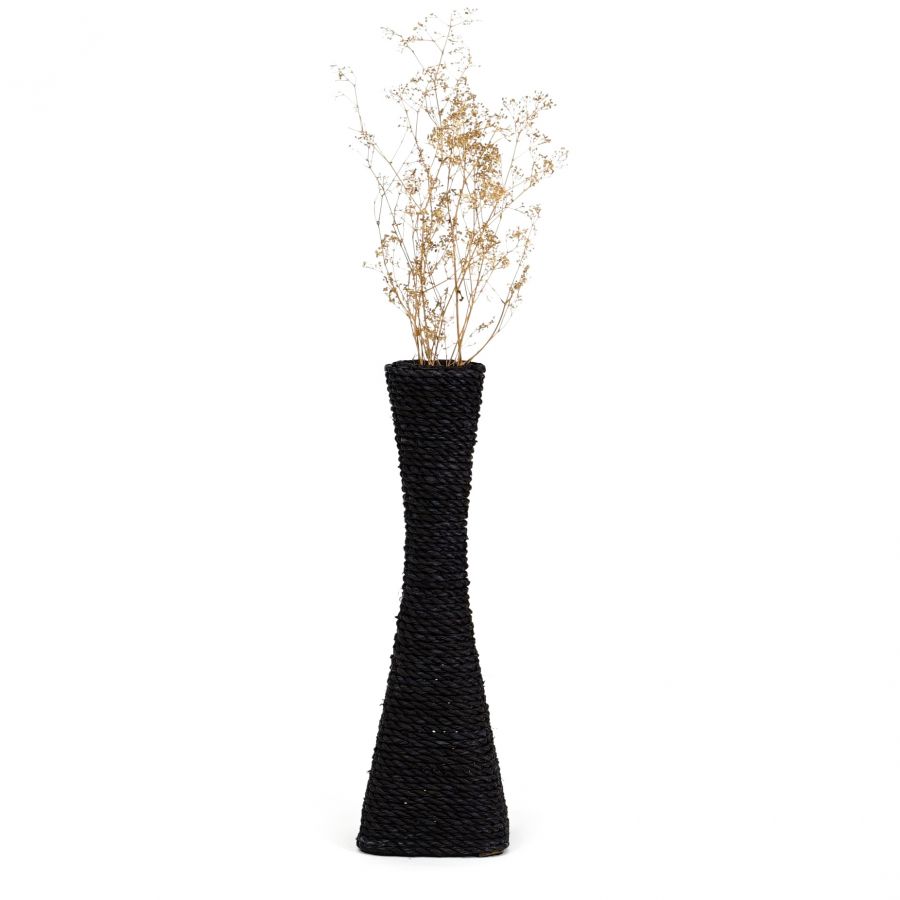 Leewadee Decorative Vase 40 cm - Water Hyacinth Vase in Brown for Sideboard, Table & Floor