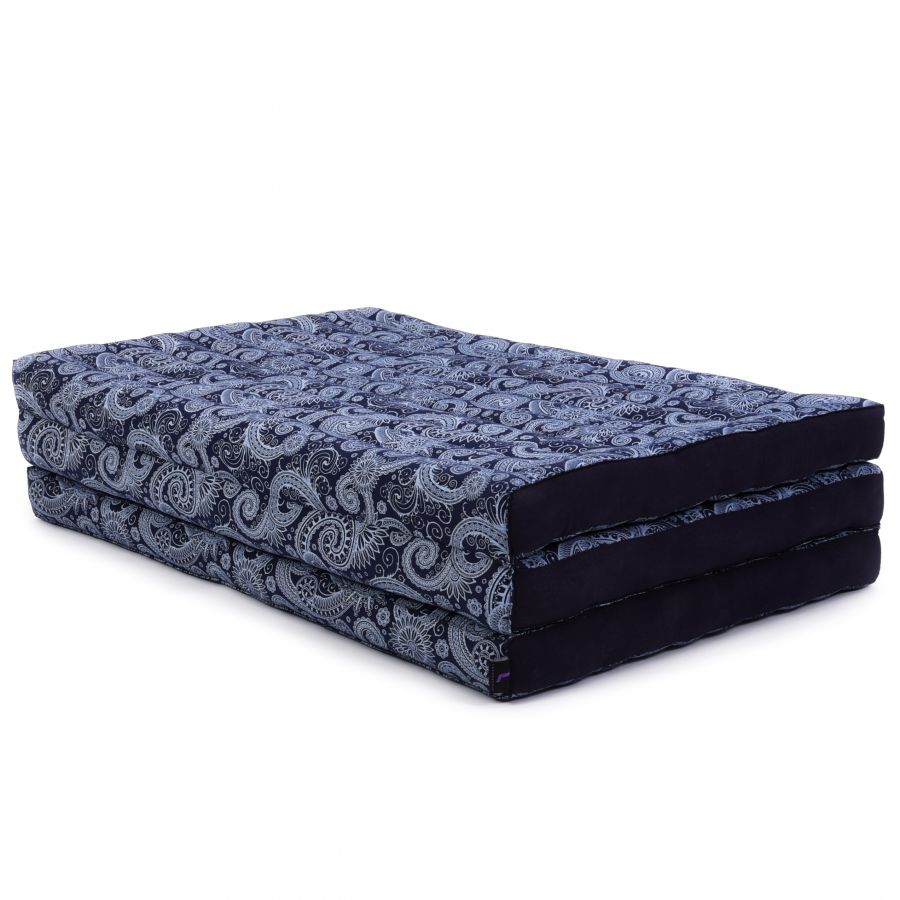 Leewadee Thai Trifold Mattress Large 200 X 100 cm - Kapok Foldable Floor Mat, Futon Alternative for Thai Massage Yoga & Meditation