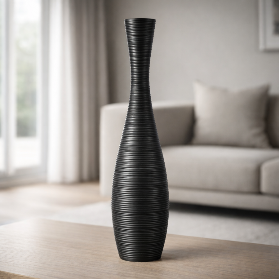 Leewadee Large Floor Vase 50 cm - Tall Polyresin Decor Vase for Pampas Grass, Dried & Fresh Flowers