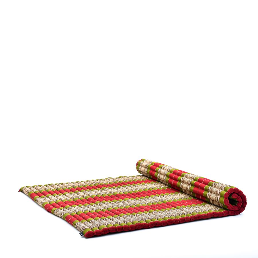 Leewadee Extra Wide Rollable Thai Mat 190 x 145 cm - Kapok Floor Mat for 2 People & Thai Massage Futon Alternative