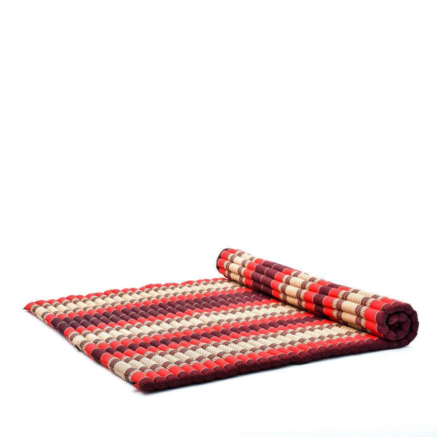 Leewadee Extra Wide Rollable Thai Mat 190 x 145 cm - Kapok Floor Mat for 2 People & Thai Massage Futon Alternative