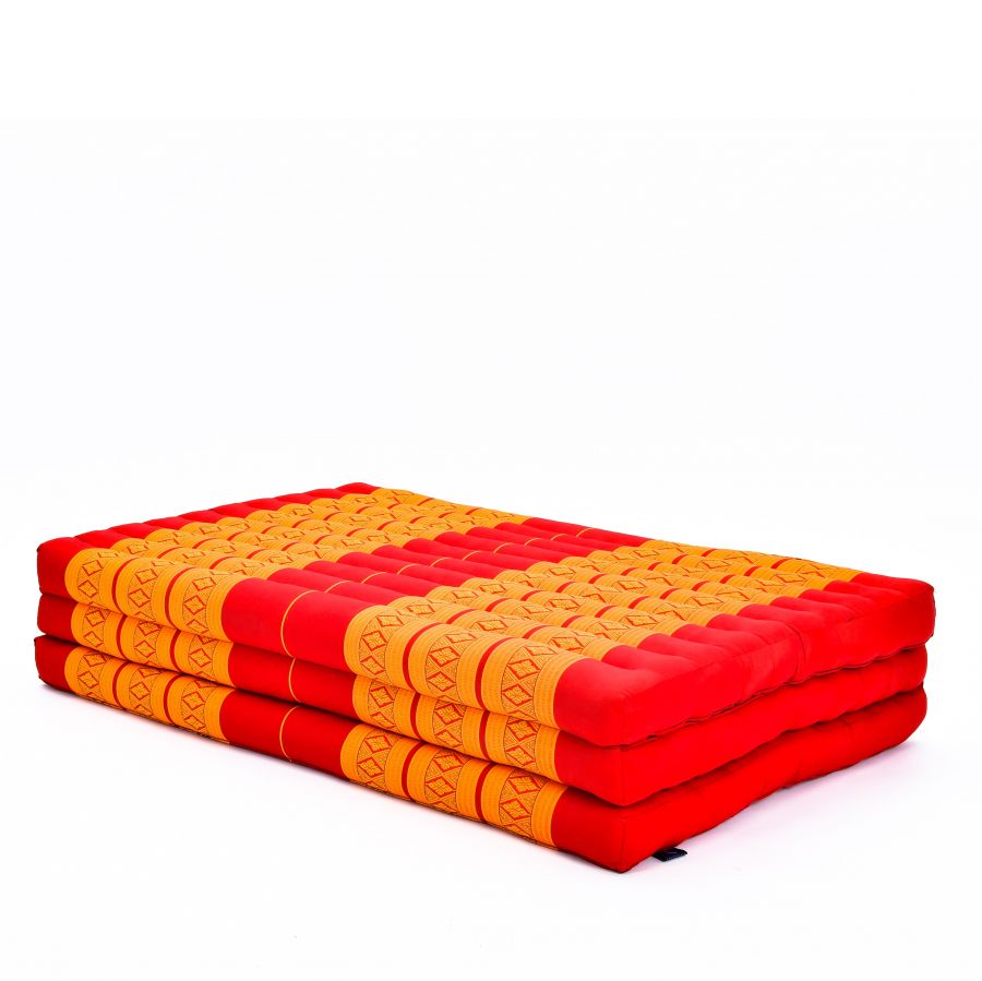 Leewadee Thai Trifold Mattress Large 200 x 100 cm - Kapok Foldable Floor Mat, Futon Alternative for Thai Massage Yoga & Meditation