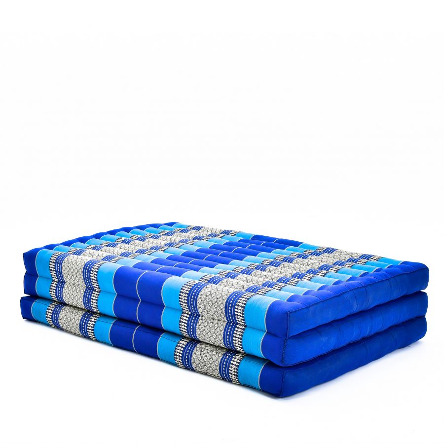 Leewadee Thai Trifold Mattress Large 200 x 100 cm - Kapok Foldable Floor Mat, Futon Alternative for Thai Massage Yoga & Meditation