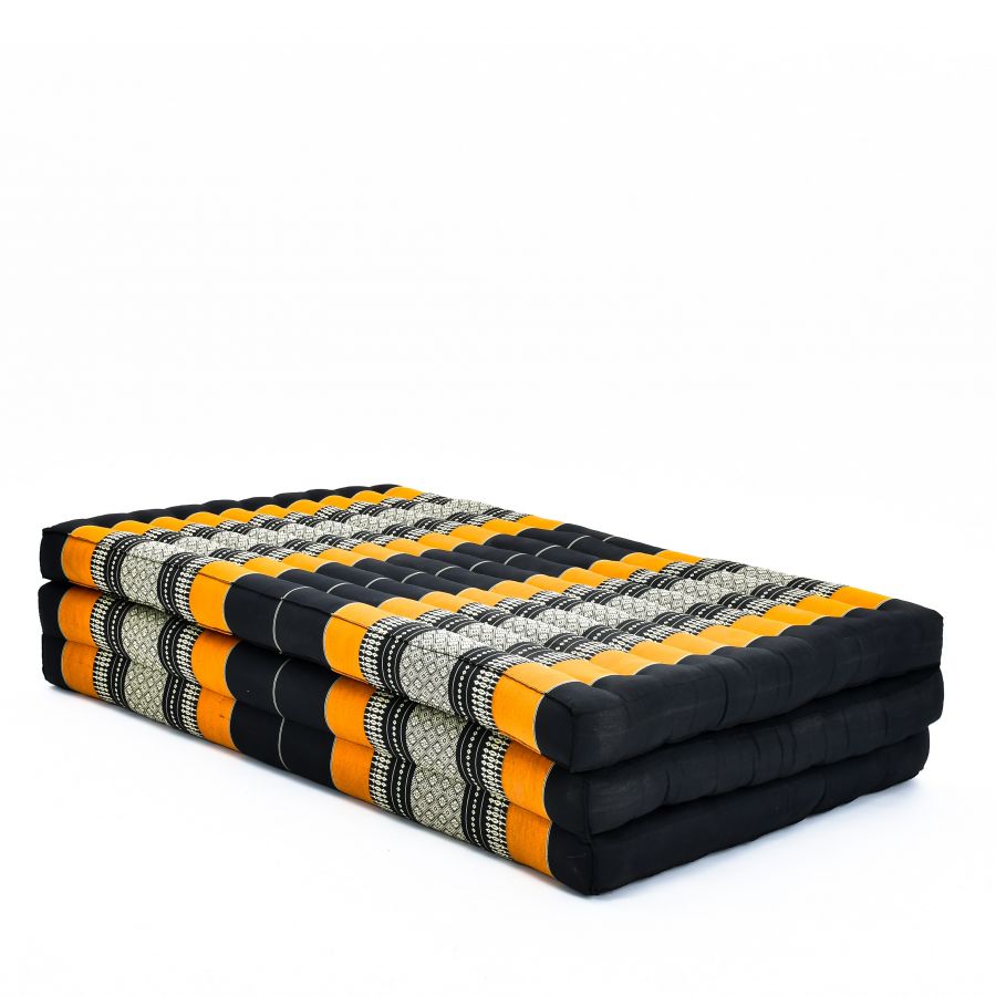 Leewadee Thai Trifold Mattress Large 200 x 100 cm - Kapok Foldable Floor Mat, Futon Alternative for Thai Massage Yoga & Meditation