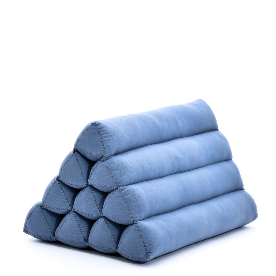 Leewadee Thai Triangle Cushion 50 x 33 x 33 cm - Firm Kapok Back Support for Reading, Bed, Sofa & Floor