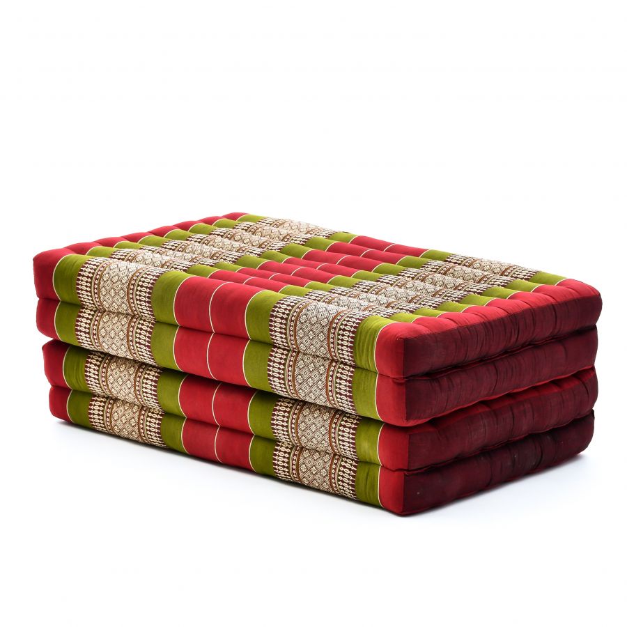 Leewadee Thai Trifold Mattress 200 x 70 cm - Kapok Foldable Floor Mat, Futon Alternative for Sleeping, Yoga & Meditation