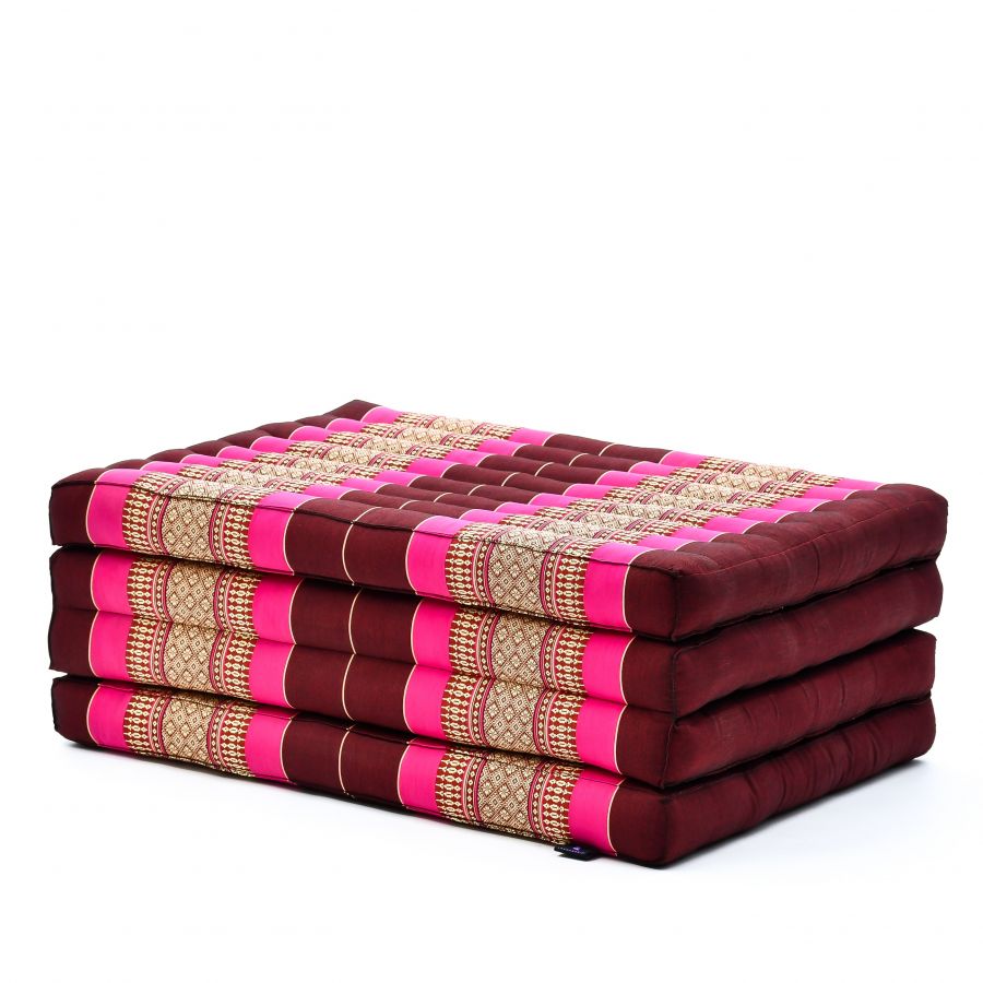 Leewadee Thai Trifold Mattress 200 x 70 cm - Kapok Foldable Floor Mat, Futon Alternative for Sleeping, Yoga & Meditation