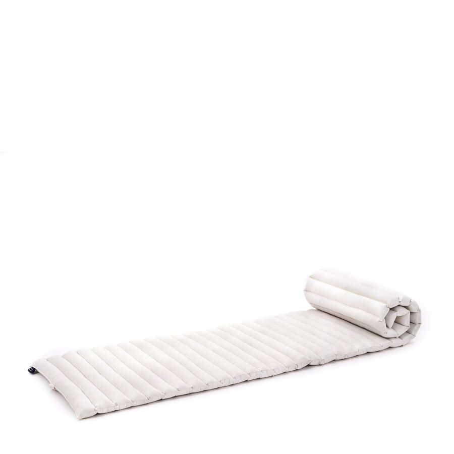 Leewadee Rollable Thai Mat 190 X 50 cm - Narrow Kapok Floor Mat for Sleeping & Meditation Futon Alternative