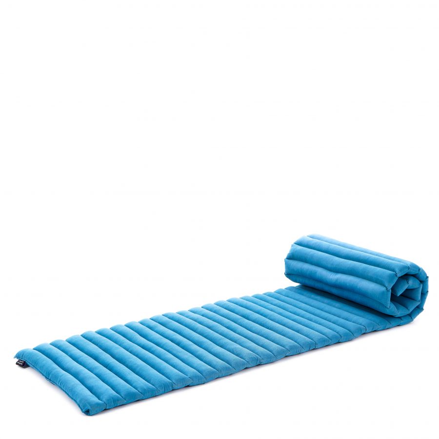 Leewadee Rollable Thai Mat 190 x 50 cm - Narrow Kapok Floor Mat for Sleeping & Meditation Futon Alternative