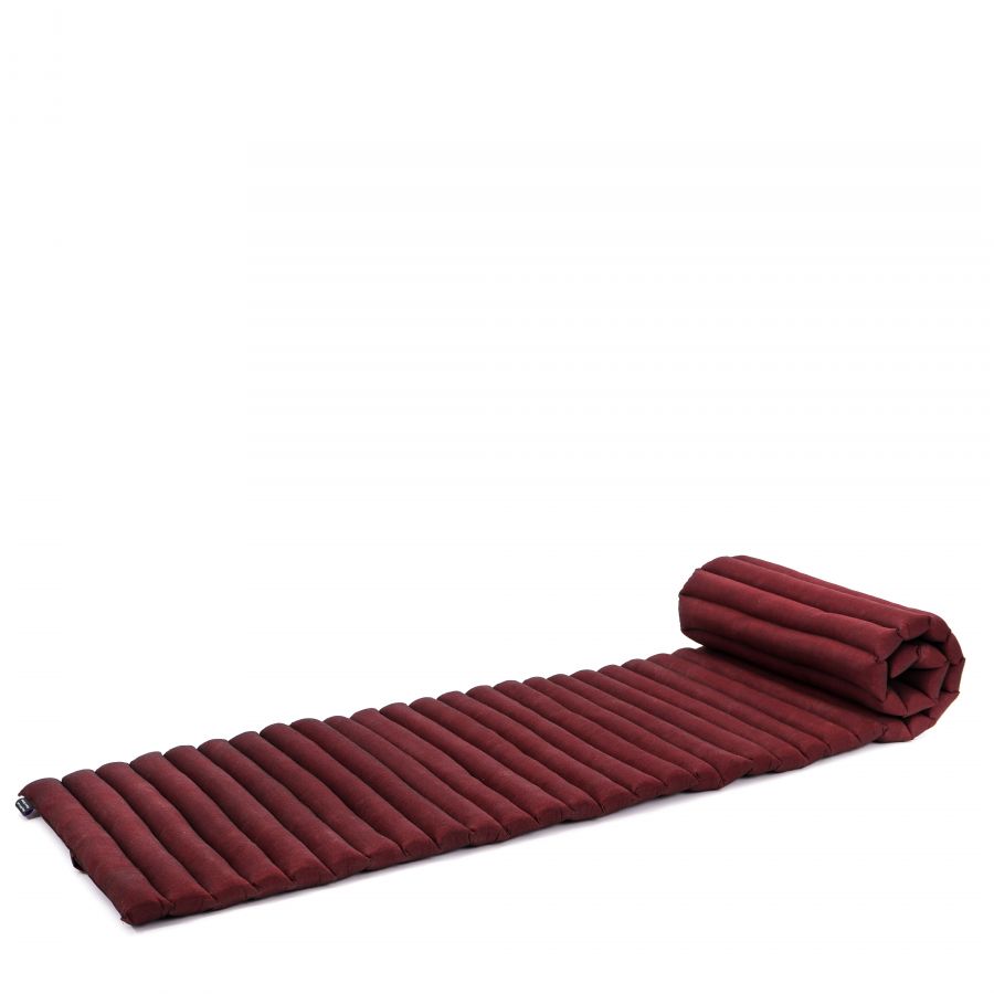 Leewadee Rollable Thai Mat 190 x 50 cm - Narrow Kapok Floor Mat for Sleeping & Meditation Futon Alternative