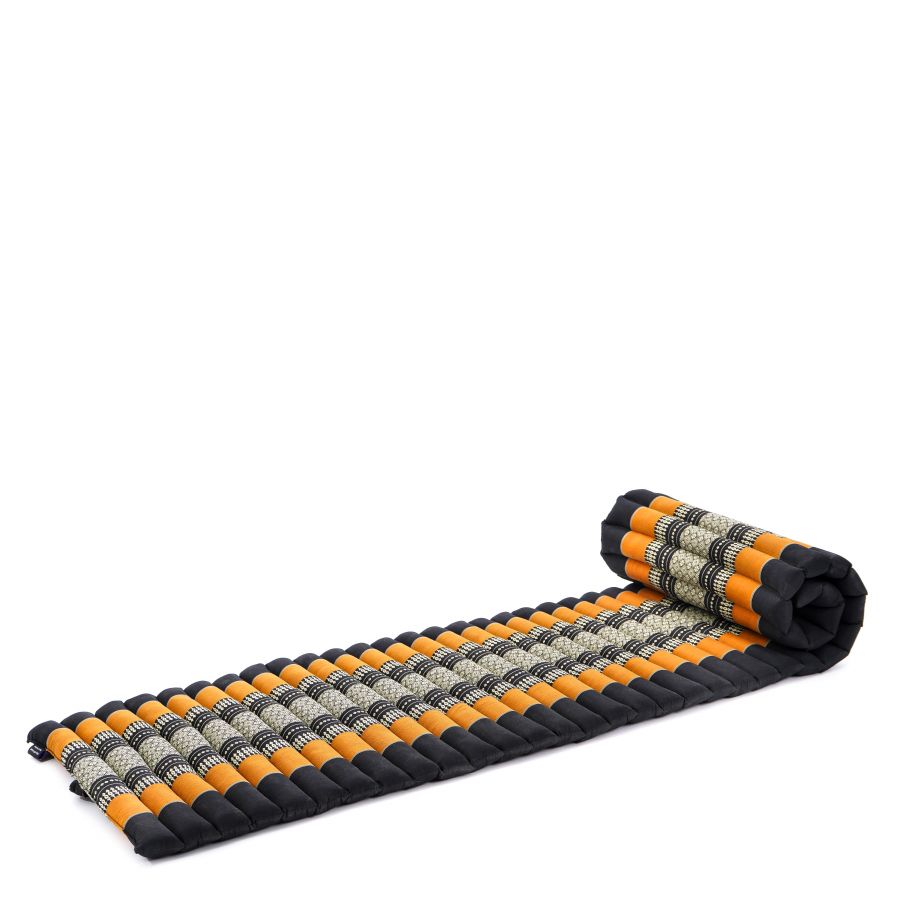 Leewadee Rollable Thai Mat 190 x 50 cm - Narrow Kapok Floor Mat for Sleeping & Meditation Futon Alternative