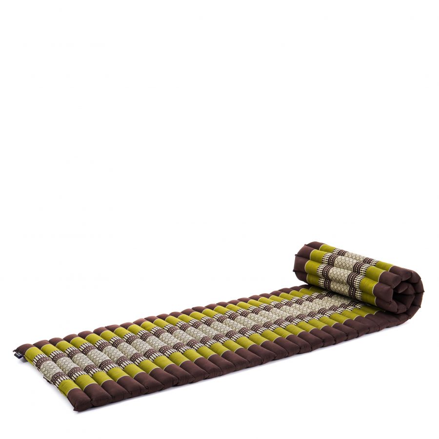 Leewadee Rollable Thai Mat 190 x 50 cm - Narrow Kapok Floor Mat for Sleeping & Meditation Futon Alternative