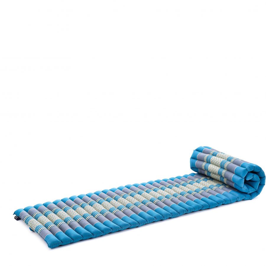 Leewadee Rollable Thai Mat 190 x 50 cm - Narrow Kapok Floor Mat for Sleeping & Meditation Futon Alternative