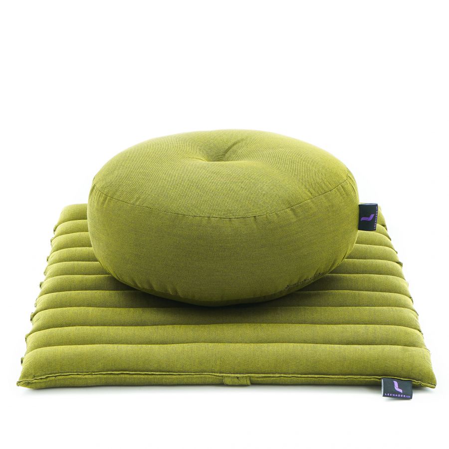 Leewadee Compact Zafu & Zabuton Meditation Set 50 x 50 cm - Small Kapok Cushion Yoga Zen