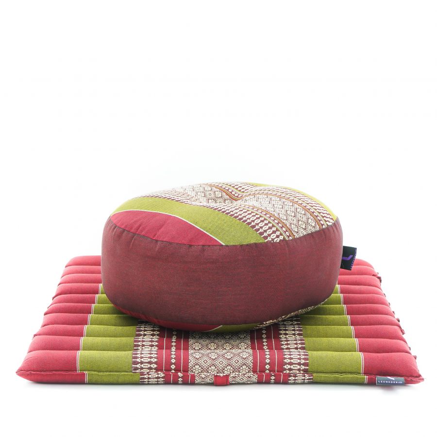 Leewadee Compact Zafu & Zabuton Meditation Set 50 x 50 cm - Small Kapok Cushion Yoga Zen