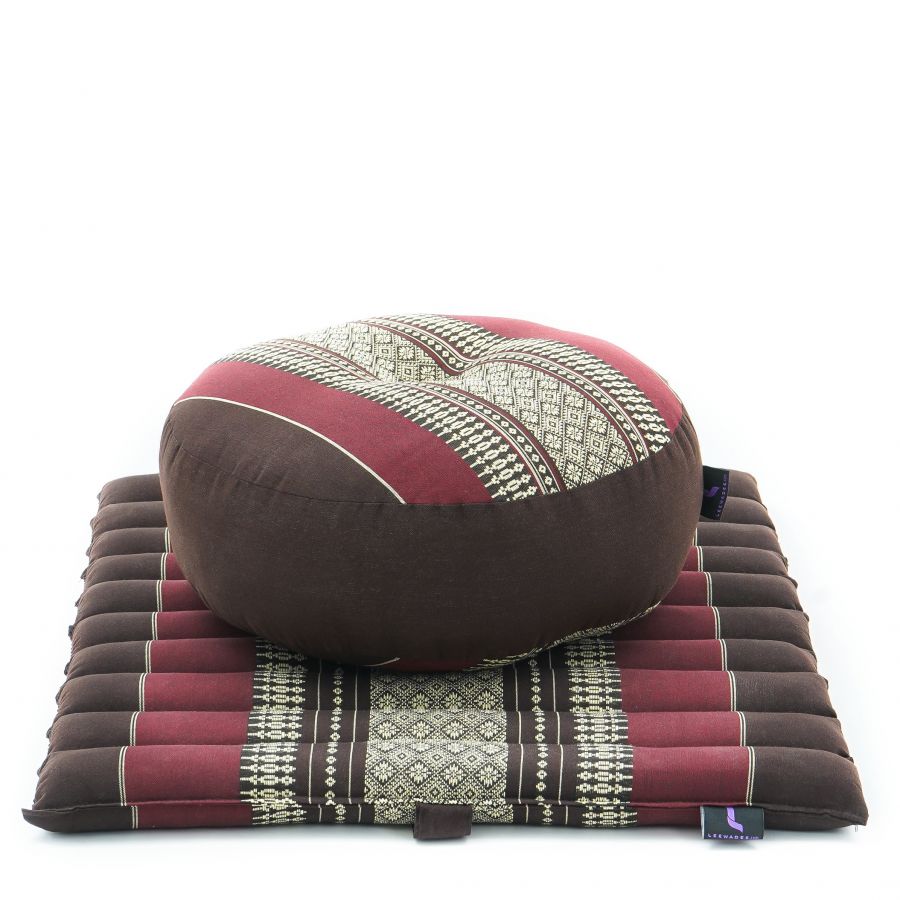 Leewadee Compact Zafu & Zabuton Meditation Set 50 x 50 cm - Small Kapok Cushion Yoga Zen