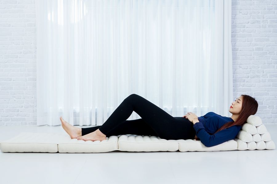 Leewadee Thai Triangle Floor Cushion Large 225 X 50 cm - Kapok Foldout Floor Mat Backrest Lounge
