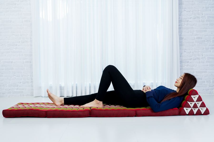 Leewadee Thai Triangle Floor Cushion Large 225 x 50 cm - Kapok Foldout Floor Mat Backrest Lounge