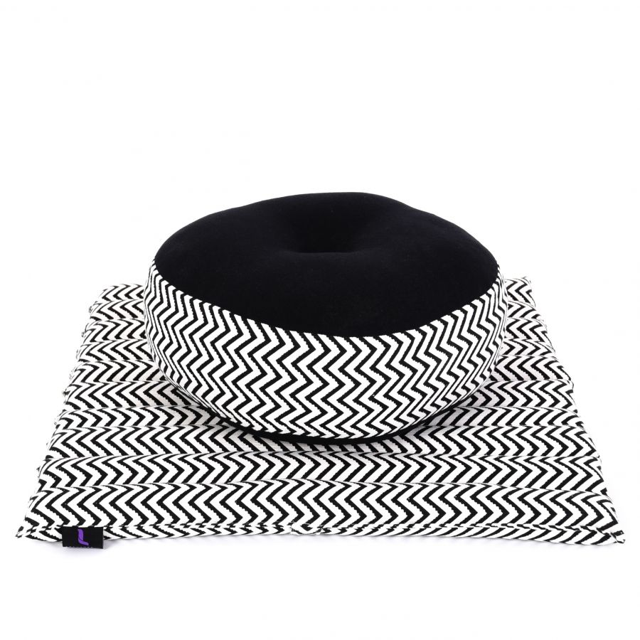 Leewadee Compact Zafu & Zabuton Meditation Set 50 x 50 cm - Small Kapok Cushion Yoga Zen