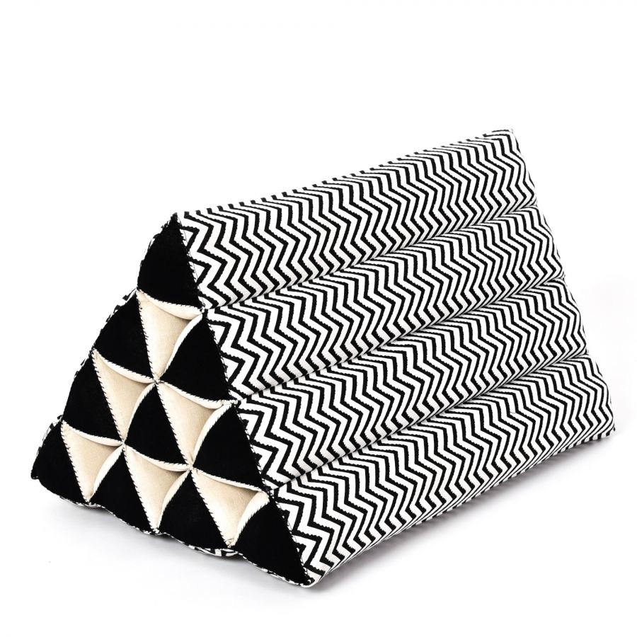 Leewadee Thai Triangle Cushion 50 x 33 x 33 cm - Firm Kapok Back Support for Reading, Bed, Sofa & Floor