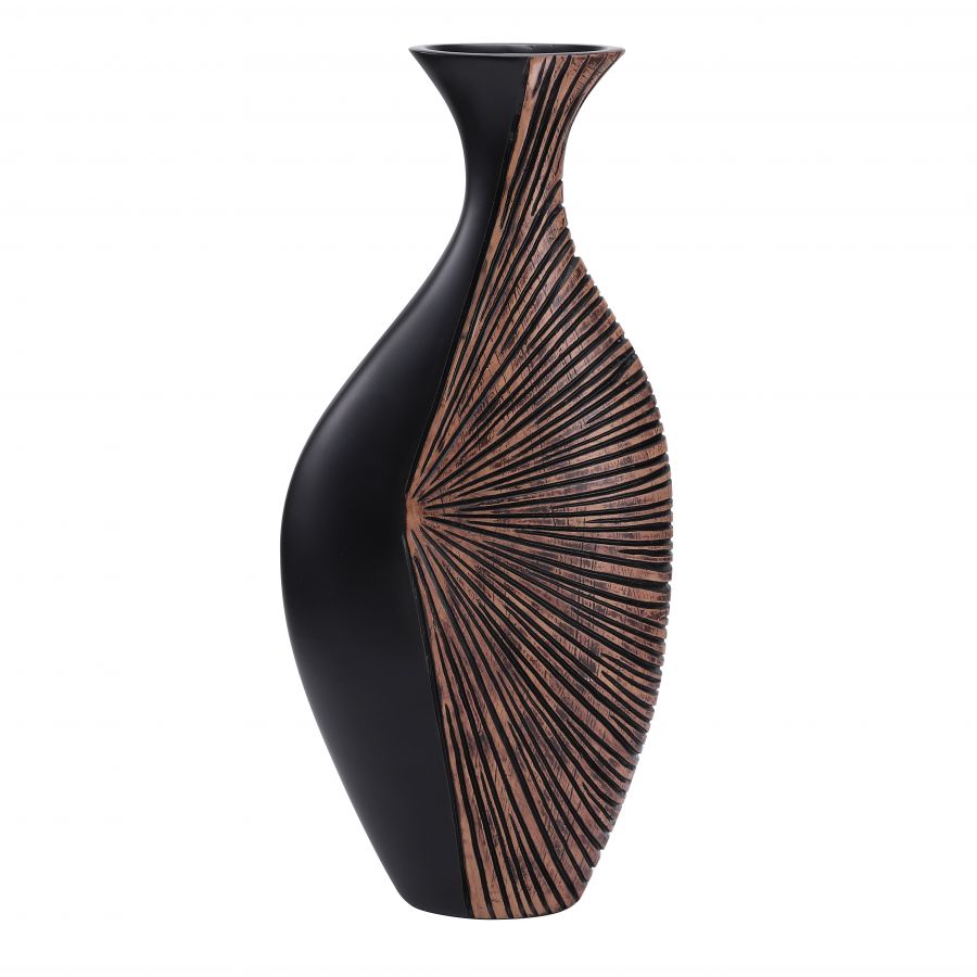Leewadee Tall Floor Vase 43 cm - Polyresin Decor Vase for Living Room, Pampas Grass & Dried Flowers